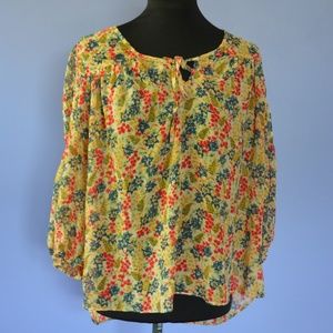 Pins and Needles Sheer Peasant Top